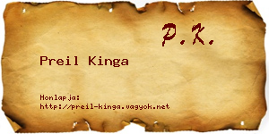 Preil Kinga névjegykártya